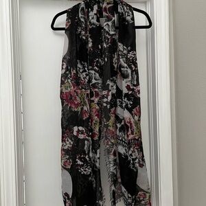 Floral Skull Print Scarf